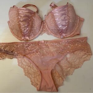 Adore Me Blush Lace Bra Set